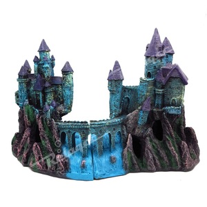 Grote Kasteel Aquarium Decoraties Voor Aquarium, Aquarium Ornament Aquatic Grotten Verbergen Hut - Product Image 1