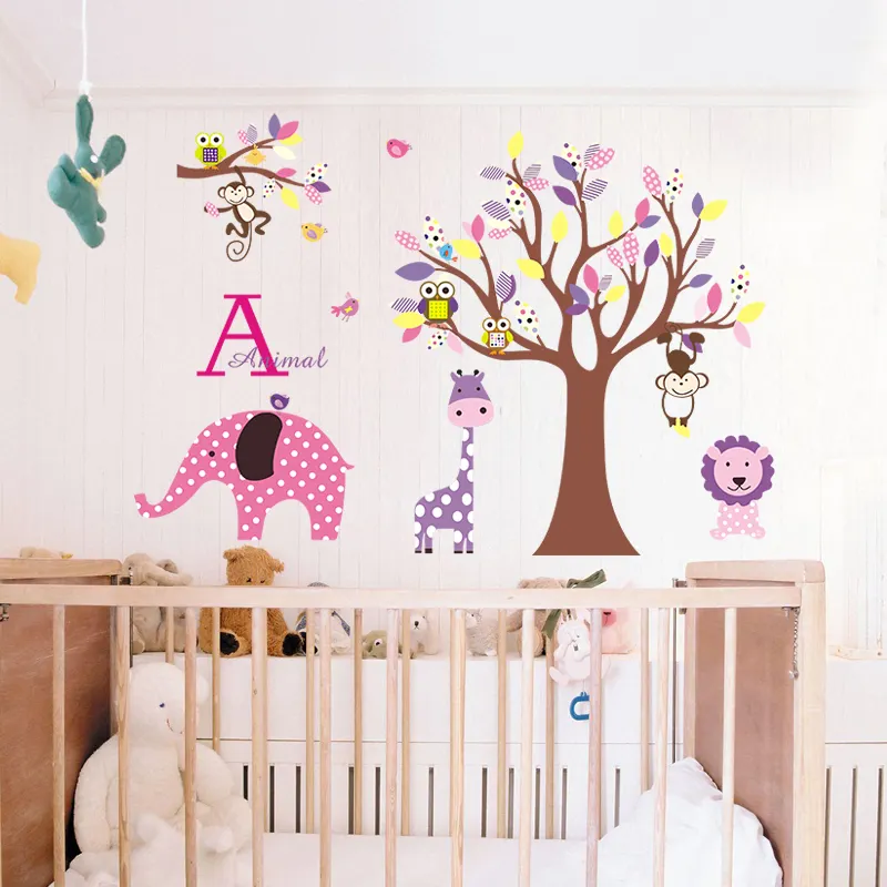 Large removable animals teee wall decals kids room