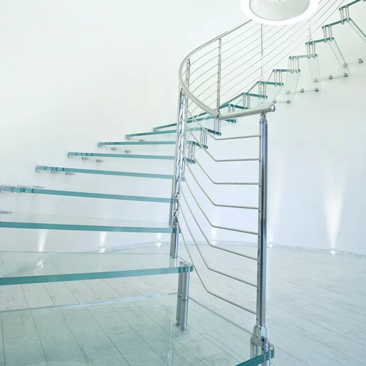 Кристально прозрачная консольная лестница в акриловой лестнице