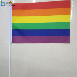 Декоративный флаг LGBT с радужной ручкой для геев с пластиковой палкой - Product Image 3