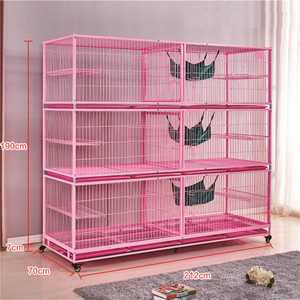 Hoge kwaliteit ijzeren kattenkooi met 3 lagen, kweekkooi - Product Image 1
