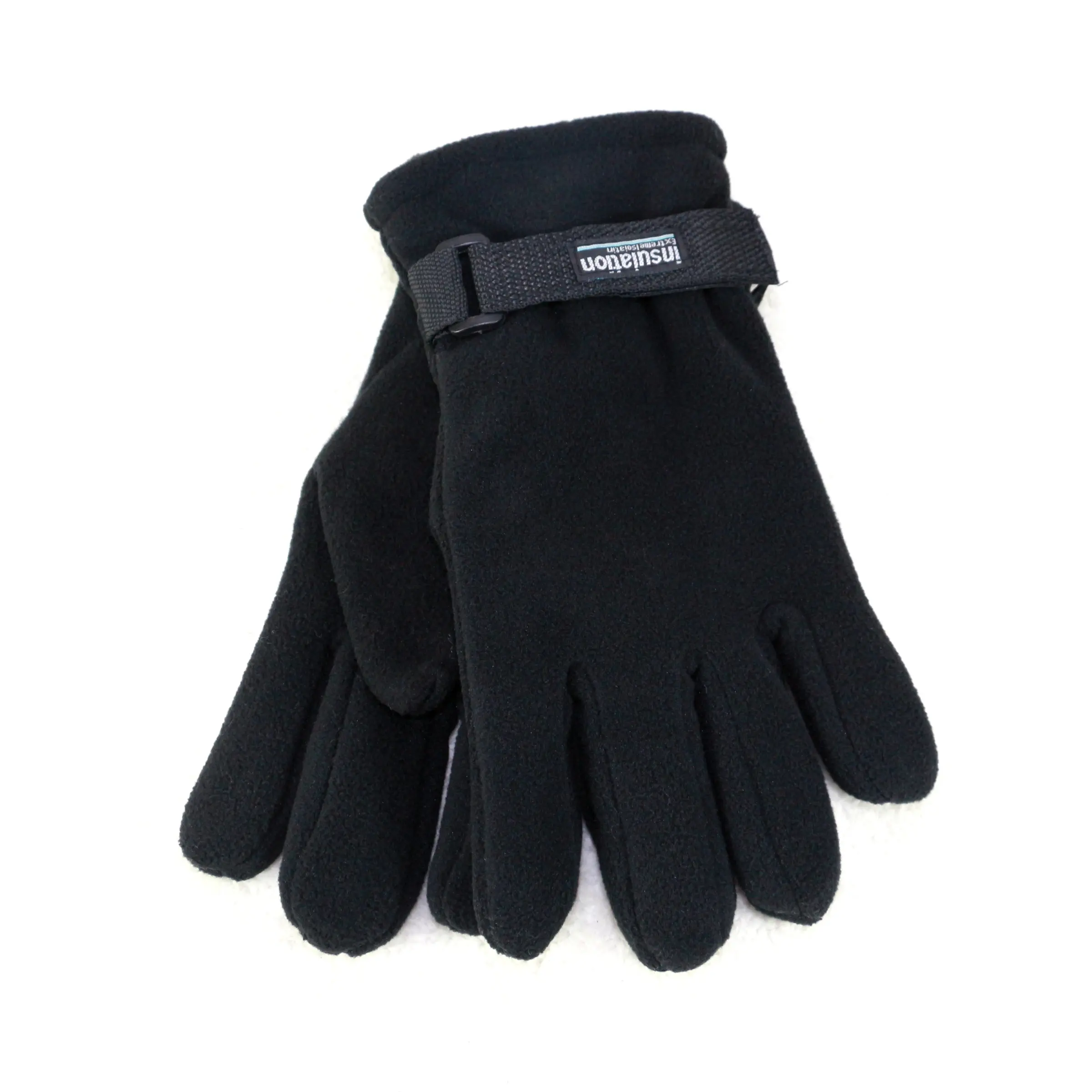 HZS-13207002 winter big size man double layer black hand polar fleece gloves in yiwu