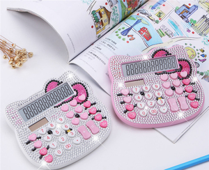 Calculadora de Papelería con Diseño de Gatita, Estilo Coreano, con Cristales Micropavimentados - Product Image 2