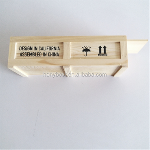 Hộp Quà Tặng Chai Rượu Bằng Gỗ Phong Cách Cổ Điển Hộp Quà Tặng Vận Chuyển Có Tay Cầm, Hộp Gỗ Thông Lớn Chưa Hoàn Thành Có Nắp Trượt - Product Image 3