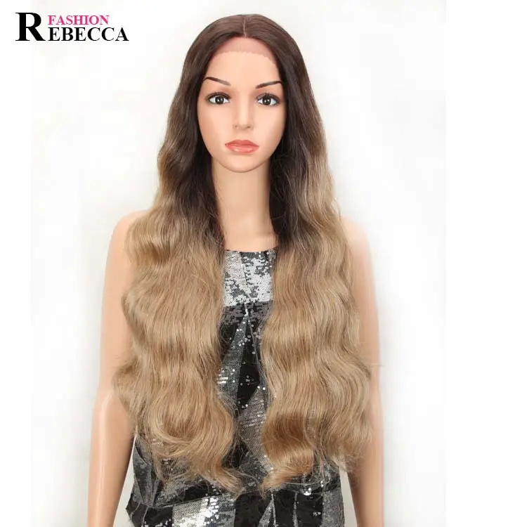 synthetic lace front wig baby hair 24'' Rebecca Fashion synthetic lace front wig heat resistant best quality synthetic hair wig