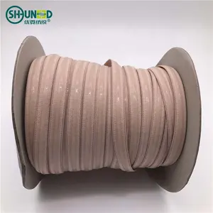 China wholesale customized colorful fashion tpu mobilon tape anti-slip elastic tape silicone drip elastic tape for bra underwear