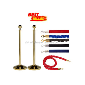 2017 Inovador Golden Rope Queue Line Bollard, Tapete Vermelho Pólo Permanente, 1.5mtr Barreira Stanchion e Cordas para Frankfort