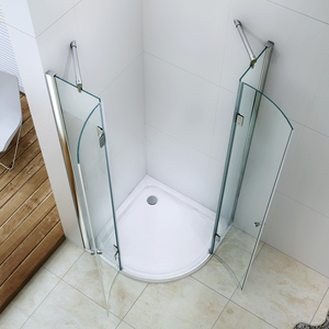 ยืนฟรี900X900X1900Mm บานพับวงกลม Frameless 6Mm ตู้อาบน้ำกระจก - Product Image 2