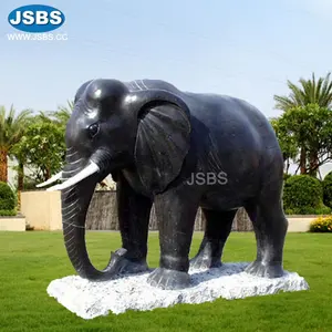 Al aire libre negro piedra elefante indio estatuas para venta