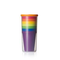 Aangepaste Maten Regenboog Kleur Herbruikbare Plastic Bekers Set