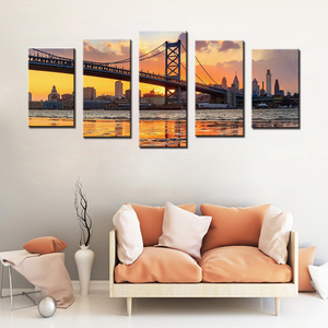 <span class=keywords><strong>Contemporain</strong></span> Philadelphie Ben Franklin Pont <span class=keywords><strong>Architecture</strong></span> Illustration Paysages Photos sur Impressions Sur Toile - Product Image 3