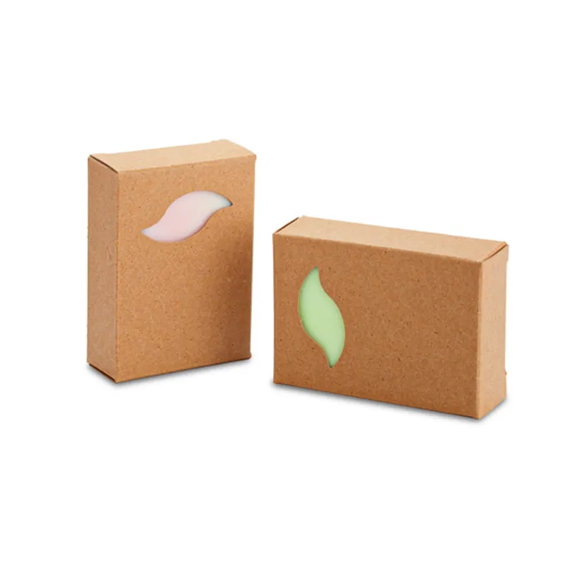 Custom goedkope prijs natuurlijke bruin recyclebaar zeep kraft papier pakket box
