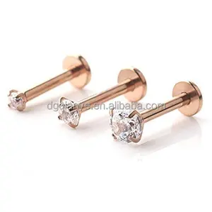 Stainless Steel Labret Body Piercing Jewelry Rose Gold Labret Stud