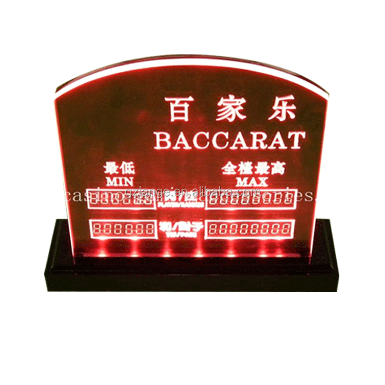 Custom Engraved Baccarat Display Board - Casino Standard