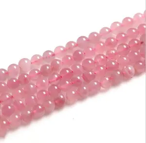 Popular Crystal Jewelry Beads、Natural Pink Quartz Loose Beads、Matte Rose Quartz Round BeadsためJewelry Making