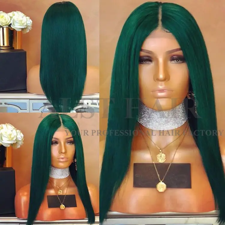 hot selling front lace wig human hair green lace front wig vendors