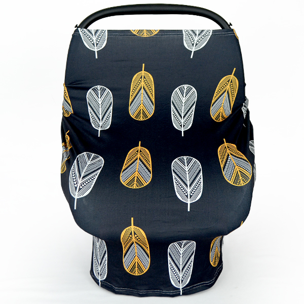 Универсальные чехлы для автомобильных сидений для младенцев с принтом в виде перьев, эластичные многофункциональные шарфы и шаль, навес для автомобильных сидений
