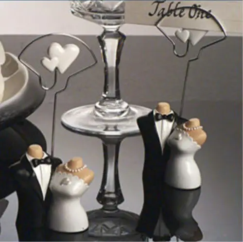 Joined at the Hip Bride and Groom Place Card Holder wedding favors