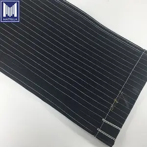 ZLS319 便宜价格 100pct 棉钻关闭 selvage 黑色纬线条纹牛仔牛仔裤面料卷批发