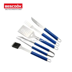 Utensílios de cozinha para uso externo, conjunto de 5 peças de aço inoxidável para churrasco