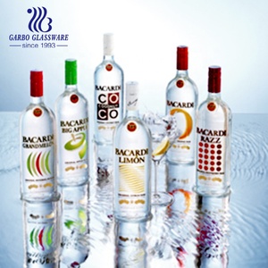 Minibotella de vidrio transparente con tapa para whisky, alta calidad, venta al por mayor - Product Image 3
