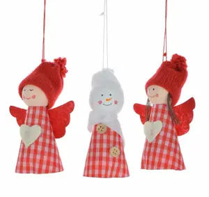 Рождественский войлок, милый маленький ангел, подвесные украшения, куклы для рождественской елки