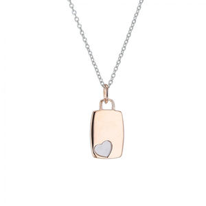 Fashion Stainless Steel Jewelry Rose Gold Women Heart <strong>Necklace</strong> Engravable <strong>Dog</strong> <strong>Tag</strong> Pendant <strong>Necklace</strong> - Product Image 1