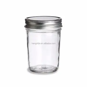 8 Ozwide Mond Size Mason Pot Met Gouden Deksel Voor Jam, Honing, Kaars, Inblikken, Kruiden, half Pint