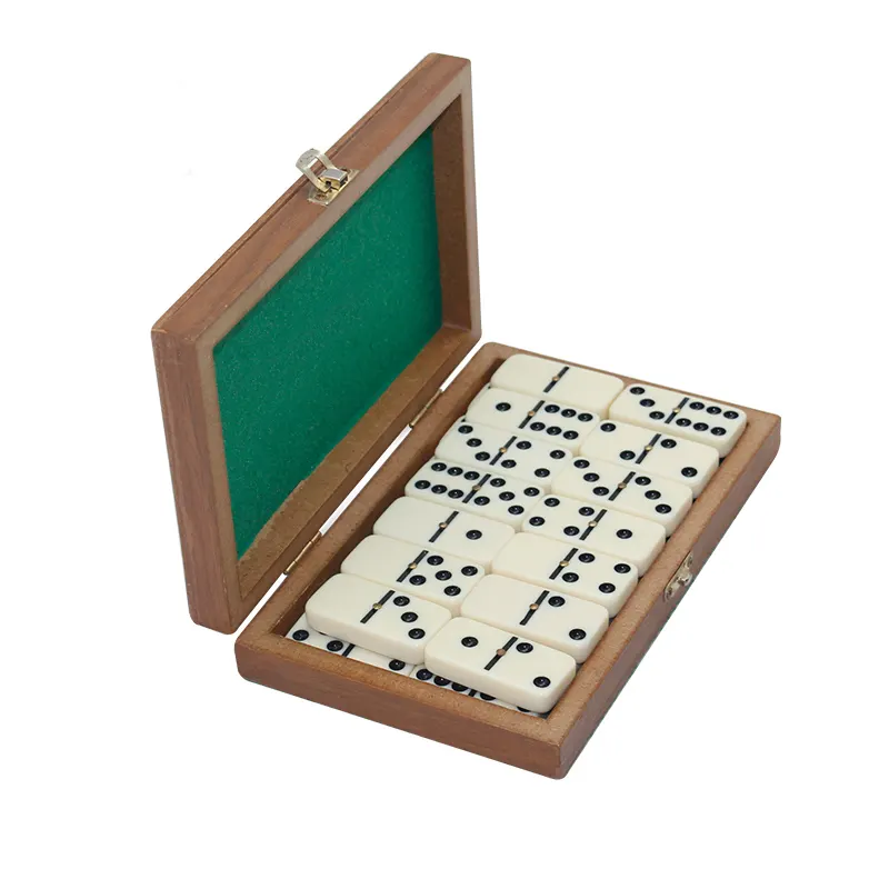 Nhỏ Bằng Gỗ Domino Trò Chơi Set Với Gỗ Box Board Chơi Trò Chơi Trên Bàn Hàng Đầu