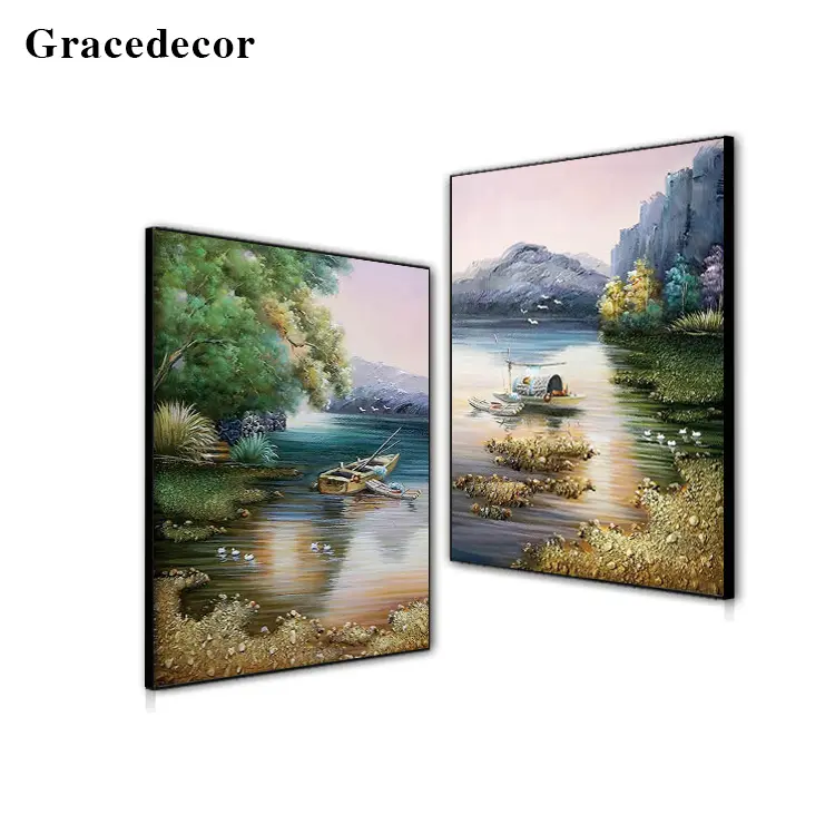 Graceful Chinese Custom Abstract Group Oil Painting