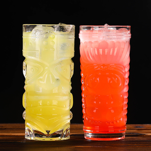 Vaso <span class=keywords><strong>de</strong></span> Vidrio Tiki <span class=keywords><strong>de</strong></span> Diseño Original Taza Tiki para Jugo y Cócteles - Product Image 2