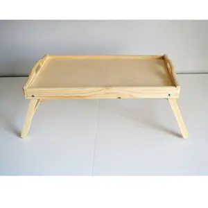 Unfinished large breakfast serving tray with legs