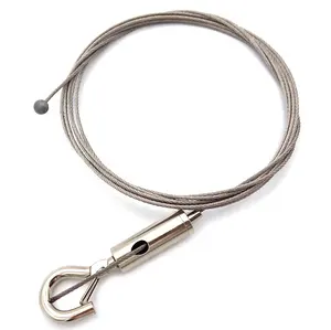 Kit de suspension suspendue légère de câble métallique de guide-câble d'acier inoxydable galvanisé/304/316 personnalisé avec le crochet et le tendeur d'oeil