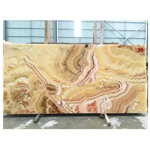 Pierre à bille de marbre d'onyx jaune, joli miel, pierre transparente épaisseur 2cm
