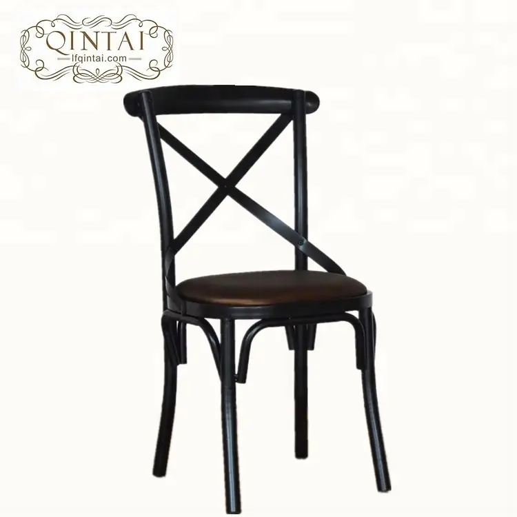 Wholesale China furniture dining cafe snack bar bistro cross X back metal chair