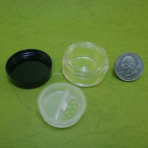 200 pièces fabriquées à Taiwan vide cosmétique voyage taille 10g couvercle noir pot de poudre en vrac avec tirette joint autocollant tamis rotatif - Product Image 3