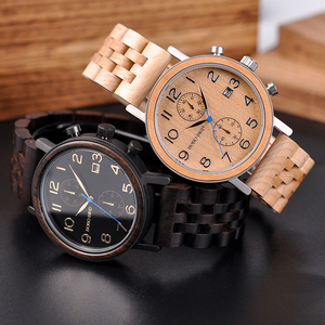 Reloj de Madera para Hombre, Estilo Casual Minimalista, Cristal Hardlex Inteligente, Elegante y de Lujo, Batería con 2 Años de Duración, Múltiples Husos Horarios - Product Image 6