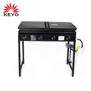 Parrilla de <span class=keywords><strong>Gas</strong></span> para Camping, Parrilla de Propano, Plancha Combinada, Parrilla de <span class=keywords><strong>Gas</strong></span> Plegable de 4 Quemadores con Superficie Plana - Product Image 2