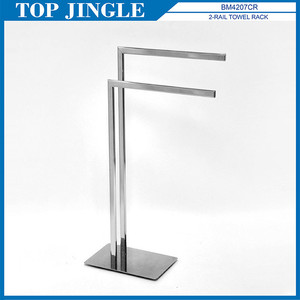 Porte-serviettes et porte-tasses chromé à 2 rails en forme de 7 - Product Image 2