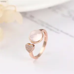 China gemstone wholesale crystal jewelry factory wholesale new fashion 925 Italian Silver natural Rose Quartz ring for women