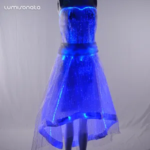 2018 LED Phát Sáng Trong Bóng Tối Ánh Sáng Up Luminous Dài Bridesmaid Dresses