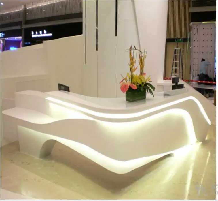 Дизайн белого стола ресепшн, стойка ресепшн для гостиничной мебели