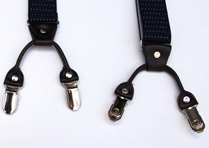 Bretelles en cuir véritable pour hommes réglables élastiques de qualité supérieure avec 6 pinces en métal <span class=keywords><strong>35mm</strong></span> bretelles de garçon d'honneur en forme de Y - Product Image 5