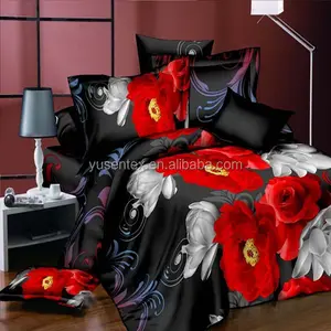 newest design custom microfiber 100% polyester color printing bedding fabric 3D print bed sheet hometextile fabric