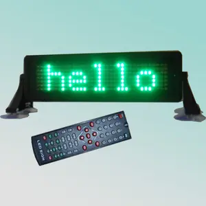 CE 12V P6 7X35pixel small mini green wireless led car sign for vehicle bus indoor scrolling moving message of advertisement