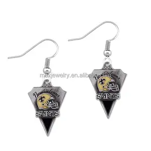 Custom Made New Orleans saints Dangle Sport Kampioenschap Oorbellen