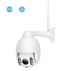 BESDER Kamera IP PTZ Berkabel 1080P, Kamera Ip Pengawas Optik Perbesaran 5X Luar Ruangan Dalam Ruangan Wifi Rumah CCTV