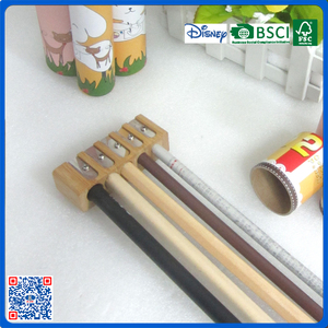 Aiguisoir de crayons multifonctions, cinq à 5 trous, <span class=keywords><strong>en</strong></span> <span class=keywords><strong>bois</strong></span> de bambou, pour l'école et le bureau - Product Image 6
