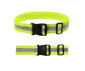 En471 Klasse 2 gut sichtbare reflektierende Taille fluor zierende elastische Polyester gewebe Taille Sicherheit reflektierende Gürtel band - Product Image 1