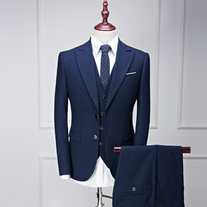 WB019 cina Suzhou fornitura uomo abiti da sposa <span class=keywords><strong>blu</strong></span> con <span class=keywords><strong>pantaloni</strong></span> S-3XL 2022 moda classica due bottoni uomo 3 pezzi tailleur - Product Image 2